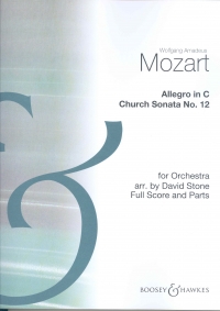 Mozart Allegro In C Church Sonata 12 Hss89 Sc/pts Sheet Music Songbook