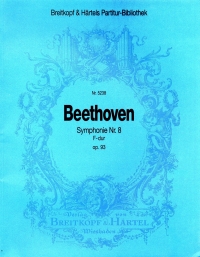 Beethoven Symphony No 8 Op 93 Full Score Sheet Music Songbook