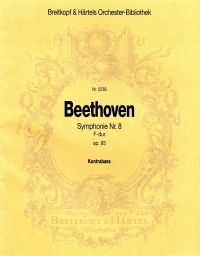Beethoven Symphony No 8 Op 93 Bass Part Sheet Music Songbook