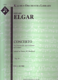 Elgar Concerto For Cello Full Score Sheet Music Songbook