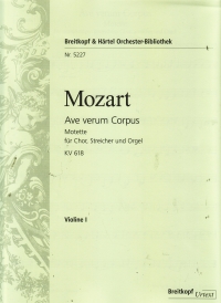 Mozart Ave Verum Corpus Violin 1 Sheet Music Songbook