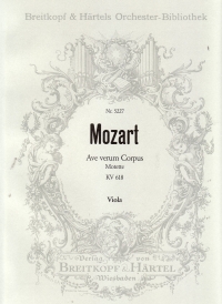 Mozart Ave Verum Corpus Viola Sheet Music Songbook