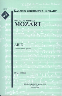 Mozart Chi Sa Chi Sa Qual Sia K582 F/score Sheet Music Songbook