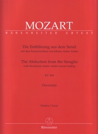 Mozart Abduction From The Seraglio Overture Score Sheet Music Songbook