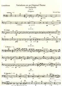 Elgar Enigma Variations For Orchestra Op36 Bass Sheet Music Songbook