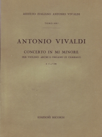 Vivaldi Concerto  E Minor Fi/196 Rv280 Full Score Sheet Music Songbook