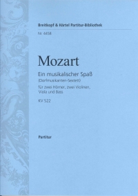 Mozart A Musical Joke K 522 Full Score Sheet Music Songbook