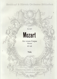 Mozart Ave Verum Corpus Kv618 Viola Part Sheet Music Songbook