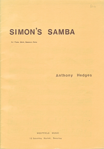 Hedges Simons Samba Flute/oboe/bassoon & Pno Sheet Music Songbook