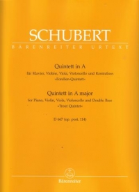 Schubert Quintet A (trout) Score & Parts Sheet Music Songbook