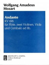 Mozart Andante Kv616 (fl/vln/vio) Sheet Music Songbook