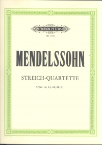 Mendelssohn Quartets Opus 12 13 44 80 81 Parts Sheet Music Songbook