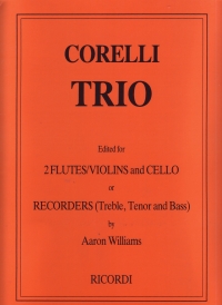 Corelli Trio Fl(s) /vn(s) & Vc (or Recs) Sheet Music Songbook