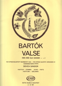 Bartok Valse (14 Bagatelles) Sc/pts String Quartet Sheet Music Songbook