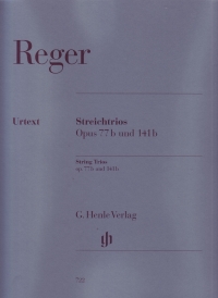 Reger String Trios Op77b & 141b Parts Sheet Music Songbook