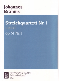 Brahms String Quartet Op51/1 Cmin Parts Sheet Music Songbook