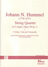Hummel String Quartet Op30 No 1 C Sheet Music Songbook