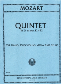 Mozart String Quintet K452 Strings & Piano Part Sheet Music Songbook