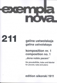 Ustvolskaya Composition No 1 Picc Tuba Pf Ed 19 Sheet Music Songbook