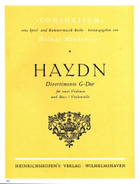 Haydn 3 Divertimento Vol 1 String Trio [parts] Sheet Music Songbook