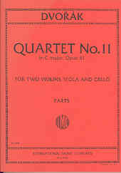 Dvorak Quartet No11 Cmaj Op61 String Quartet Sheet Music Songbook