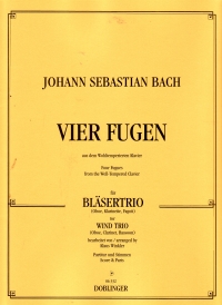 Bach Four Fugues Ob/cl/bsn (winkler) Sheet Music Songbook