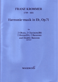 Krommer Harmonie-musik Eb Op71 Sc & Pts Sheet Music Songbook