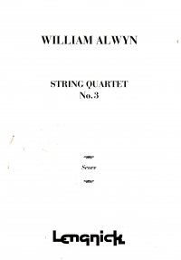Alwyn String Quartet No 3 Full Score Sheet Music Songbook
