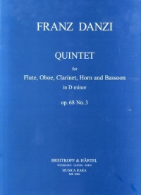 Danzi Quintet Op68/3 Fl Ob Cl Hn Bsn Sheet Music Songbook
