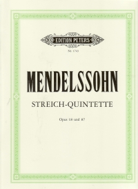 Mendelssohn String Quintets Op 18 & Op 87 Parts Sheet Music Songbook