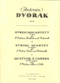 Dvorak String Quartet Emaj Op80 Parts Sheet Music Songbook