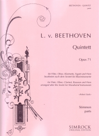 Beethoven Quintet Op71 Fl/ob/cl/fg/hn Sheet Music Songbook