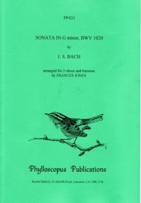 Bach Sonata Gmin Bwv1020 2 Oboes & Bassoon Sheet Music Songbook