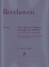 Beethoven Duet With Two Obligato Eyeglasses Va/vc Sheet Music Songbook