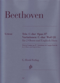 Beethoven Trio Variations C 2 Oboes & Cor Anglais Sheet Music Songbook