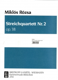 Miklos Rozsa String Quartet No 2 Op 38 Parts Sheet Music Songbook
