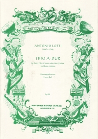 Lotti Trio In A    Flute Oboe & Bc Score & Parts Sheet Music Songbook