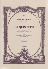 Boccherini Piano Quintet Op 56 Score Sheet Music Songbook