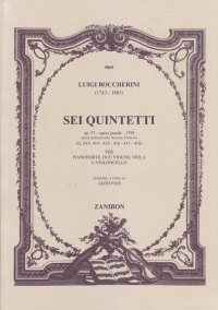 Boccherini 6 Piano Quintets Op 57 Score (piano Pt) Sheet Music Songbook