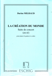 Milhaud La Creation Du Monde Op81b Pf 4tet Sc/pts Sheet Music Songbook