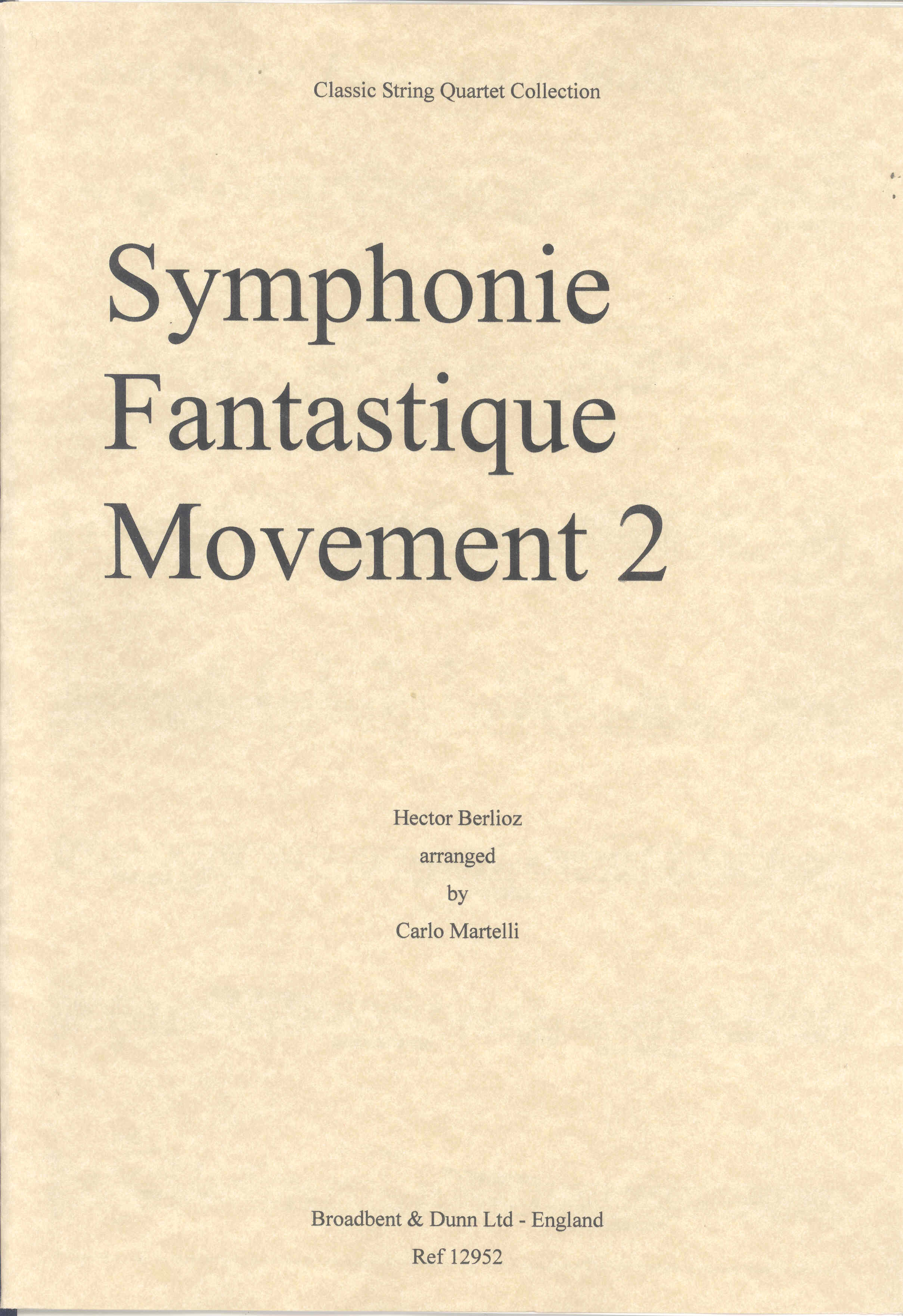Berlioz Symphonie Fantastique 2nd Mov Parts Sheet Music Songbook