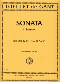 Loeillet Sonata B Minor Violin, Cello & Piano Pts Sheet Music Songbook
