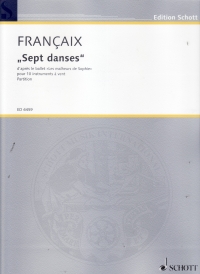 Francaix 7 Danses 2 Fl/2 Ob/2 Cl/2 Fhn/2 Bsn Score Sheet Music Songbook