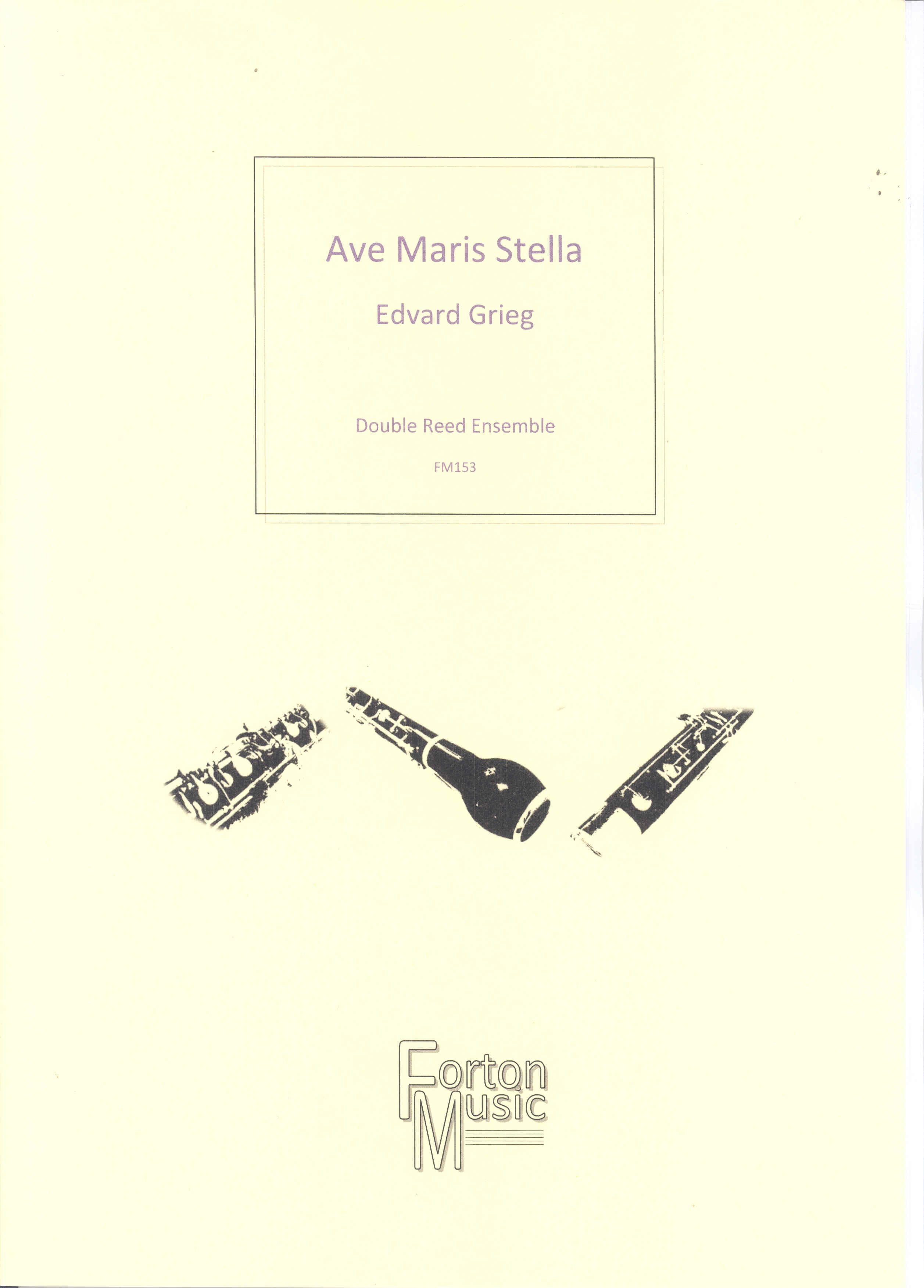 Grieg Ave Maris Stella Double Reed Sheet Music Songbook