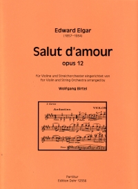 Elgar Salut Damour Op12 Birtel Vln & Strs Score Sheet Music Songbook