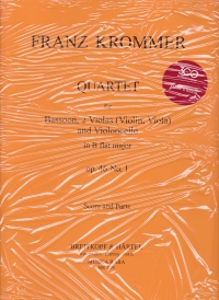 Krommer Quartet Bb Op46 No1 Bsn/vln/vla/vcl Parts Sheet Music Songbook