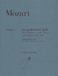 Mozart A Musical Joke K522 2 Vln Vla Basso 2 Horns Sheet Music Songbook