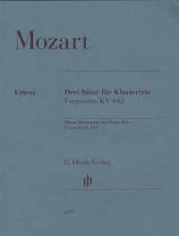Mozart 3 Movements For Piano Trio Kv442 Sheet Music Songbook