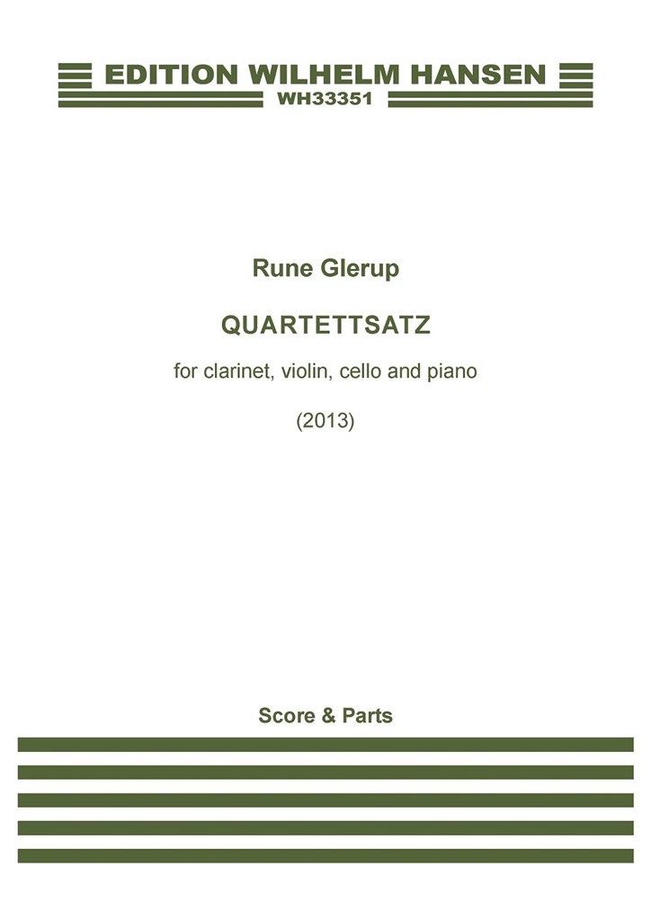 Glerup Quartettsatz Score & Parts Sheet Music Songbook