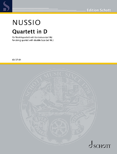 Nussio Quartet In D String Quartet Sheet Music Songbook